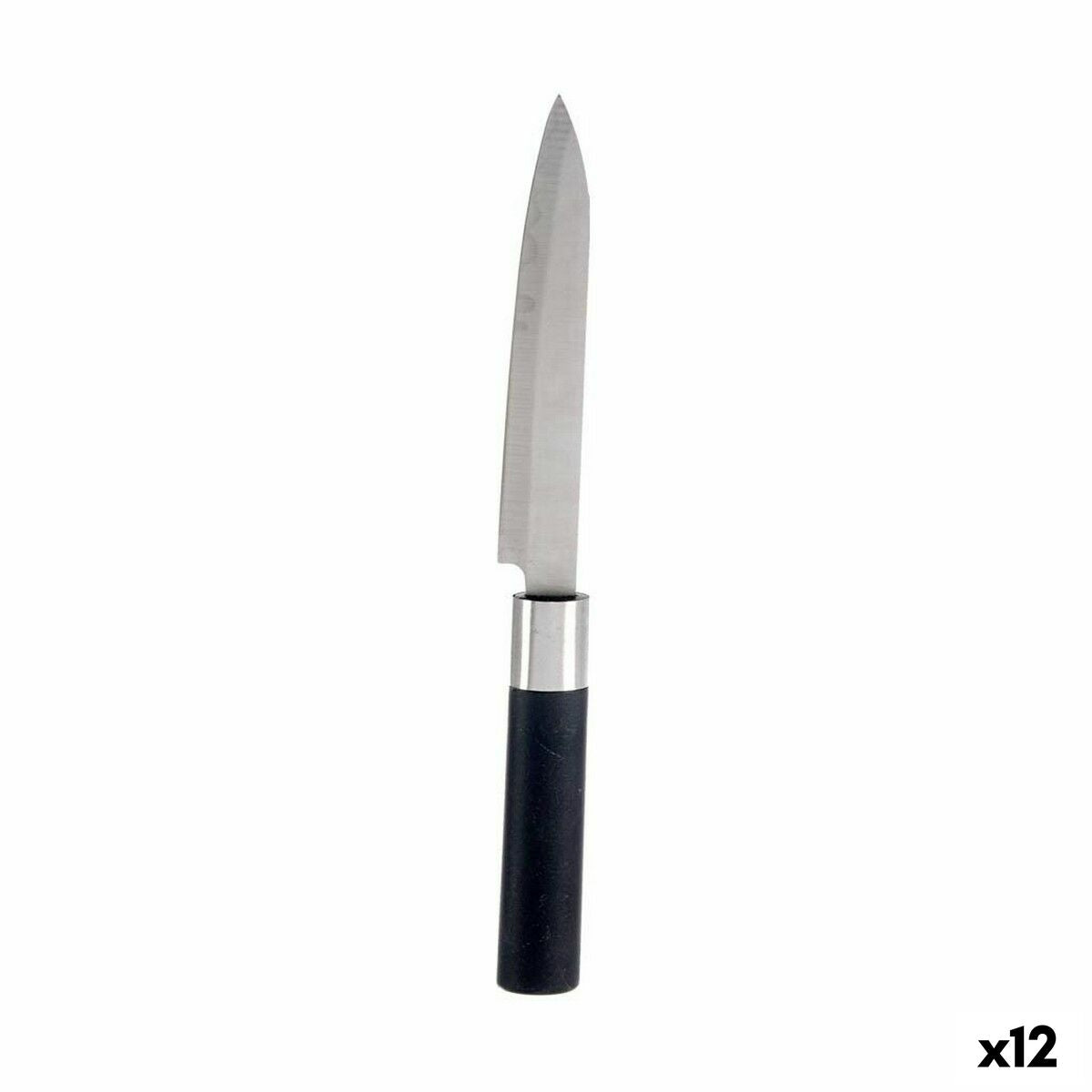 Kitchen Knife 3 x 23,5 x 2 cm Silver Black Stainless steel Plastic (12 Units) Kinvara