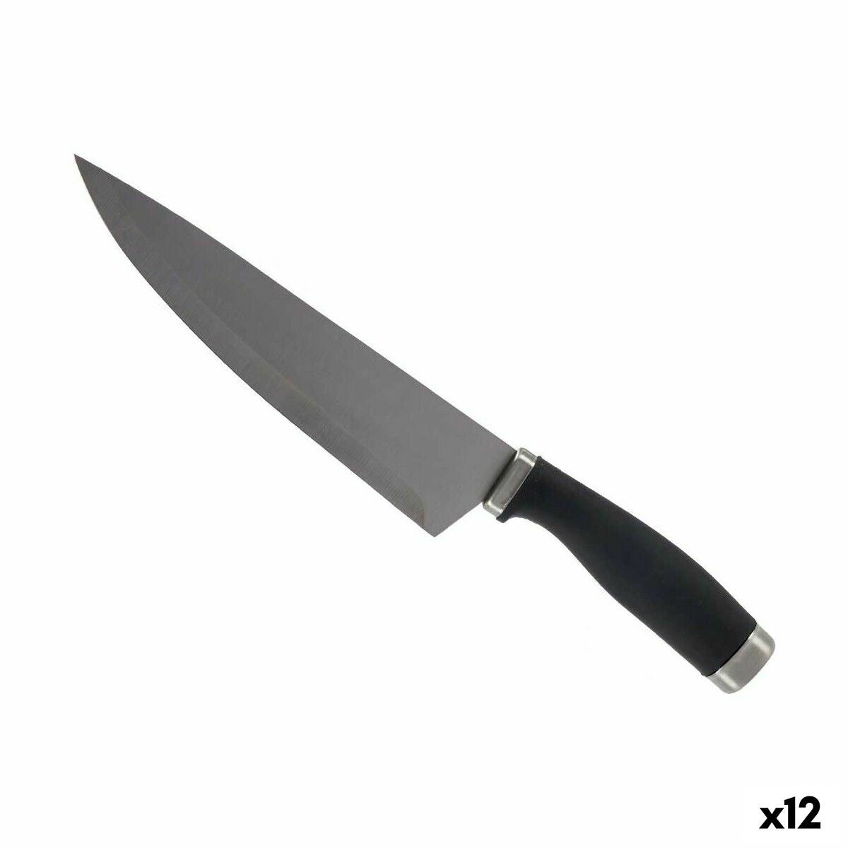 Kitchen Knife 5 x 2 x 33 cm Silver Black Stainless steel Plastic (12 Units) Kinvara