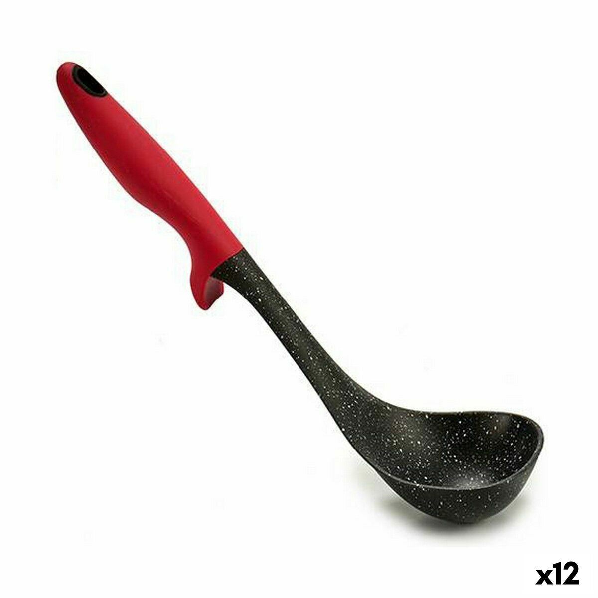 Ladle Nylon Black Red 7 x 30 x 9 cm (12 Units) BigBuy Home