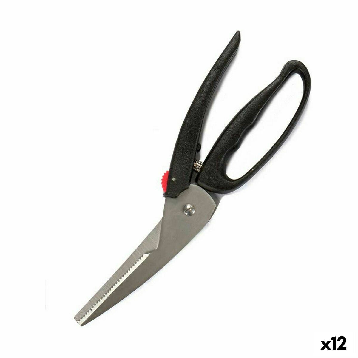 Scissors Black Steel Plastic 24,5 x 2 x 7,5 cm (12 Units) Kinvara