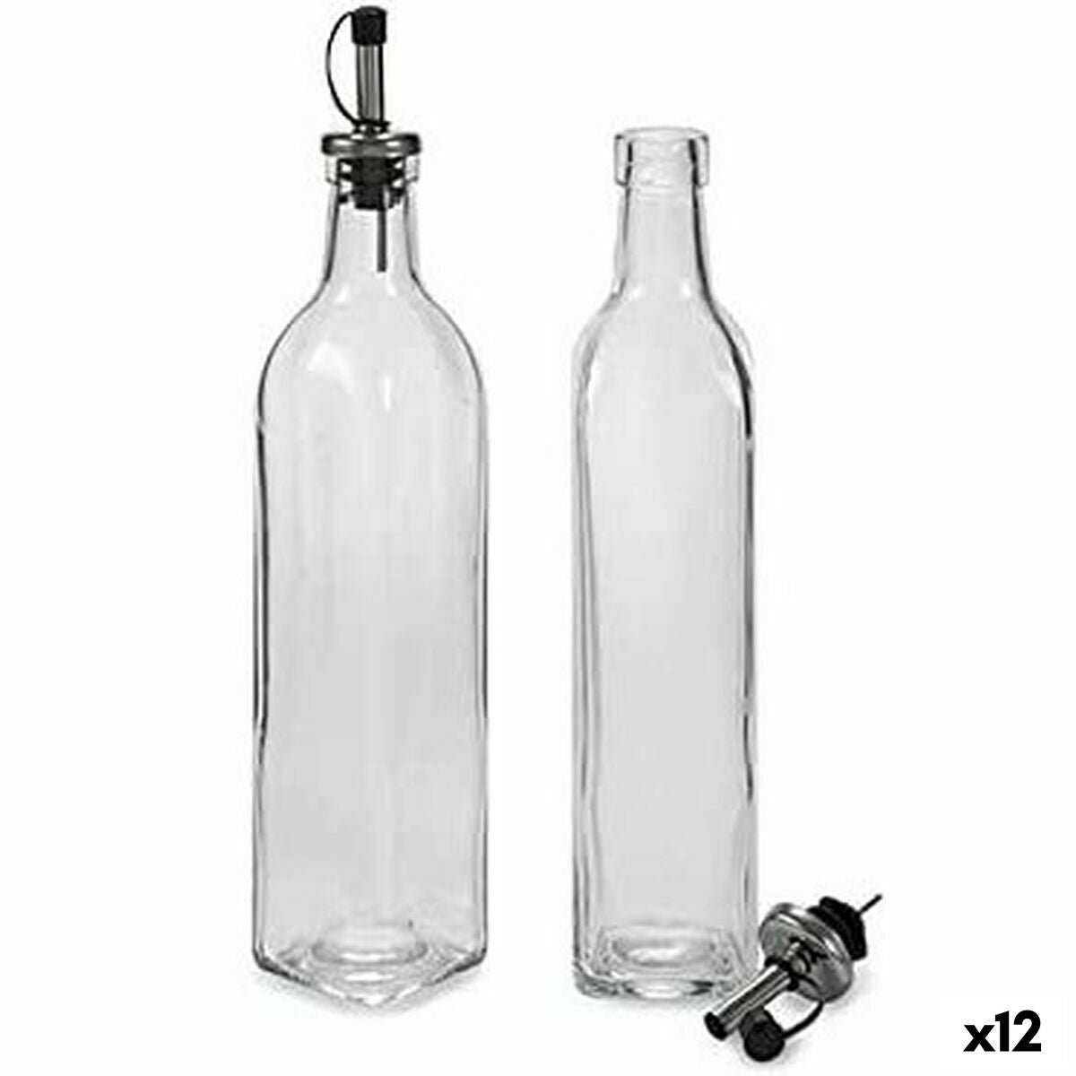 Oil and Vinegar Set 2 x 50 ml Transparent Crystal (12 Units) Vivalto