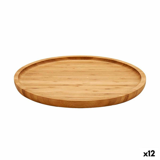 Snack tray Brown Bamboo 24,7 x 1,5 x 24,7 cm (12 Units) Kinvara