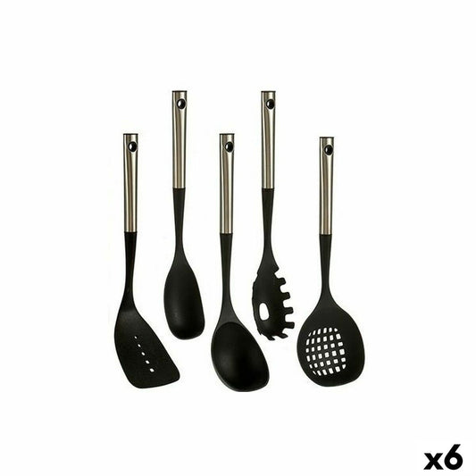 Set of Kitchen Utensils Black Plastic 8,5 x 35 x 20,5 cm (6 Units) Kinvara