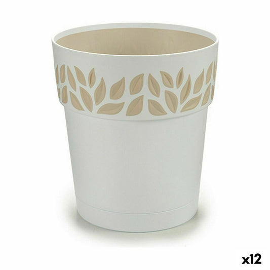 Self-watering flowerpot Stefanplast Cloe White Plastic 15 x 15 x 15 cm (12 Units) Stefanplast