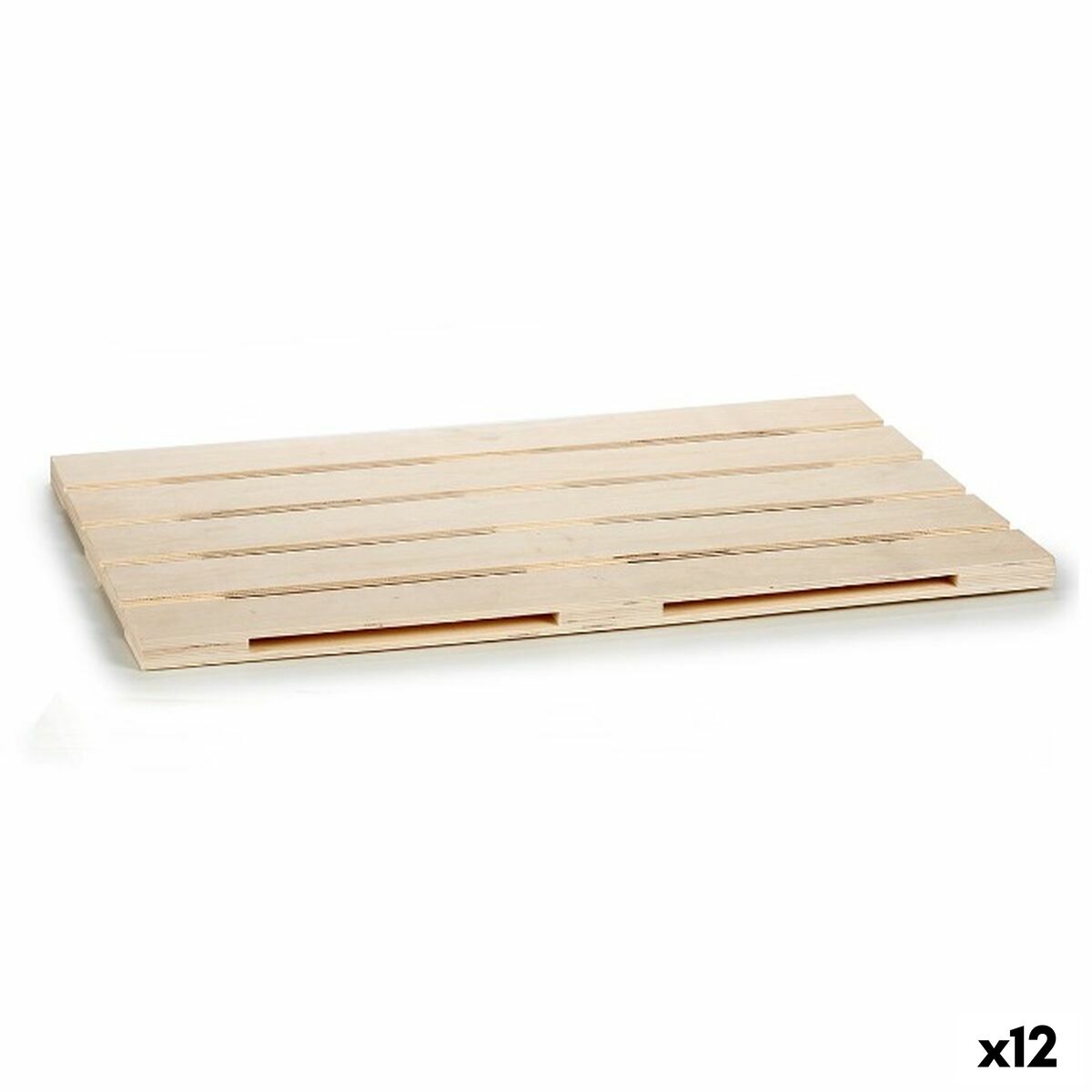 Snack tray Brown Wood 40 x 2 x 60 cm (12 Units) Gift Decor