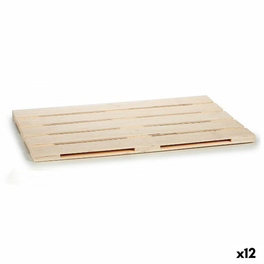 Snack tray Brown Wood 40 x 2 x 60 cm (12 Units) Gift Decor