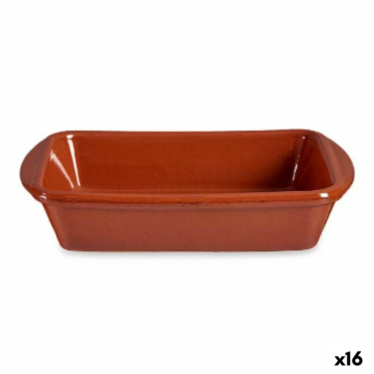 Oven Dish Baked clay Rectangular 14,5 x 4 x 20 cm (16 Units) La Dehesa