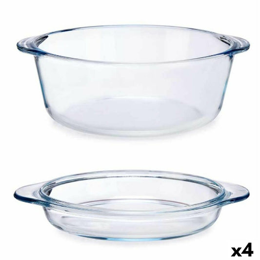 Casserole with lid Transparent Borosilicate Glass 2,1 L (4 Units) Pasabahce