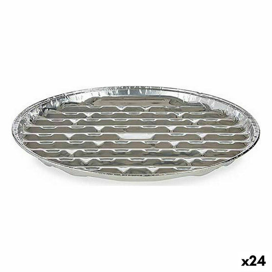 Set of Kitchen Dishes Disposable Pizza Aluminium 32 x 3 x 32 cm (24 Units) Kinvara