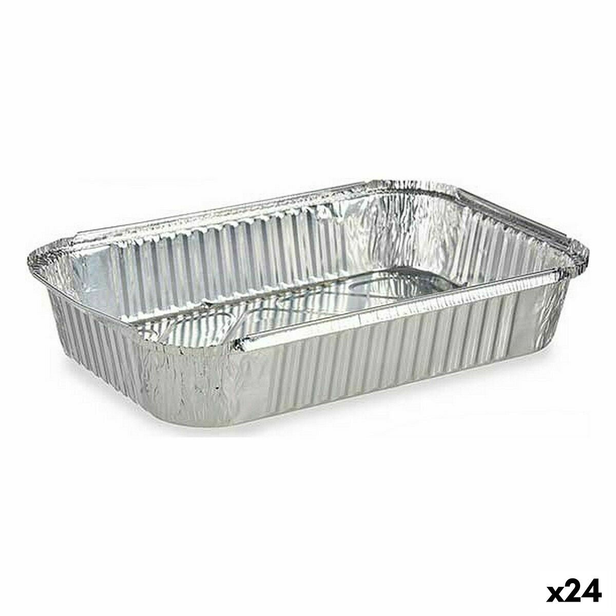 Set of Kitchen Dishes Disposable With lid Aluminium 21 x 6 x 30,5 cm (24 Units) Kinvara