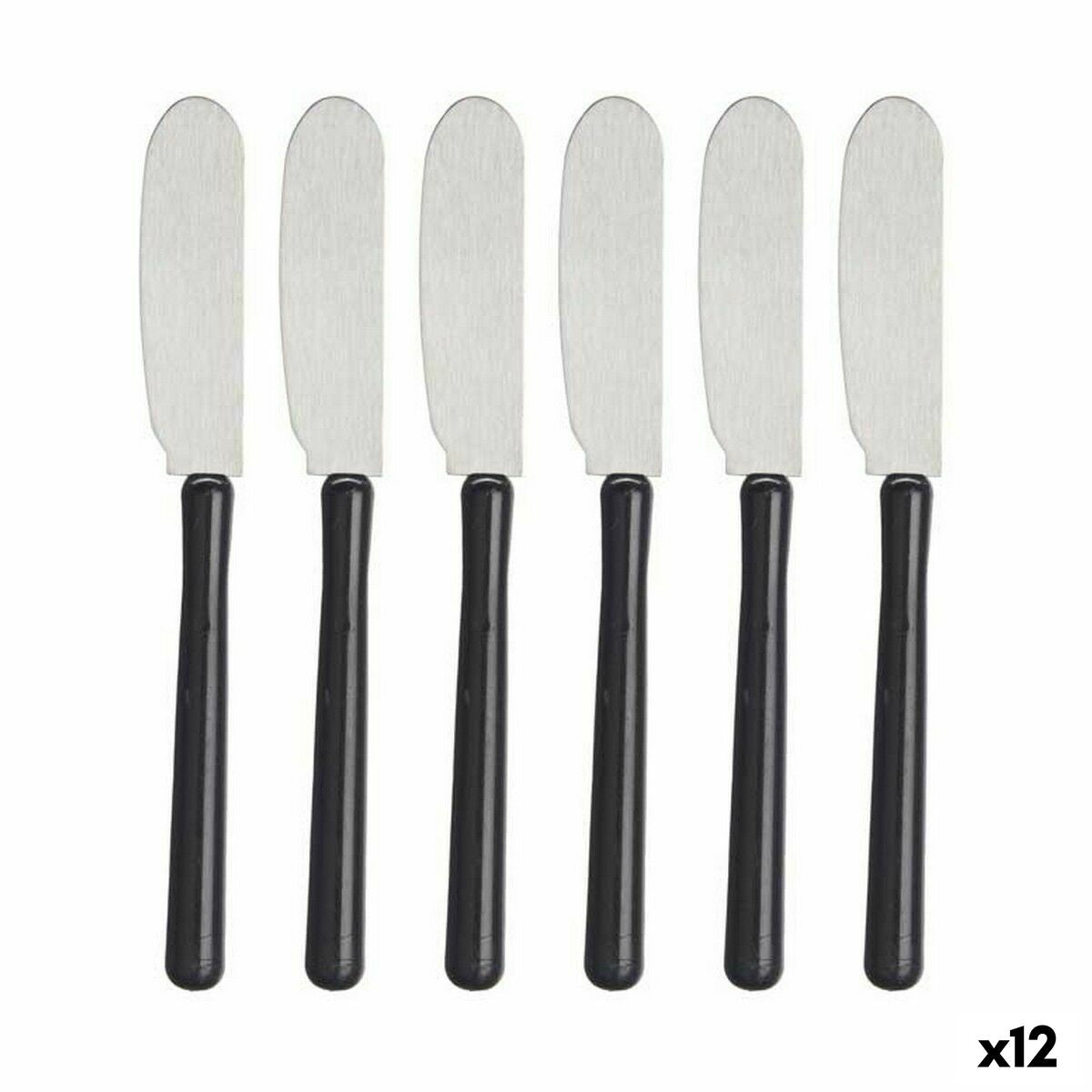 Butter Knife Black Silver Stainless steel Plastic Butter Knife (12 Units) Kinvara