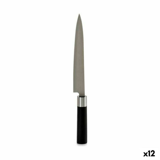 Kitchen Knife 3,5 x 33,5 x 2,2 cm Silver Black Stainless steel Plastic (12 Units) Kinvara