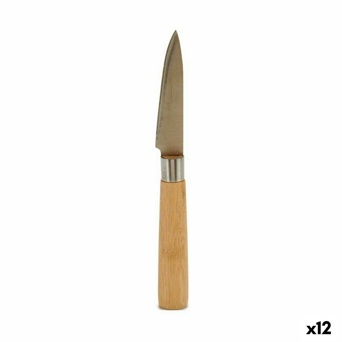 Peeler Knife Silver Brown Stainless steel Bamboo 22 x 19,5 x 2 cm (12 Units) Kinvara