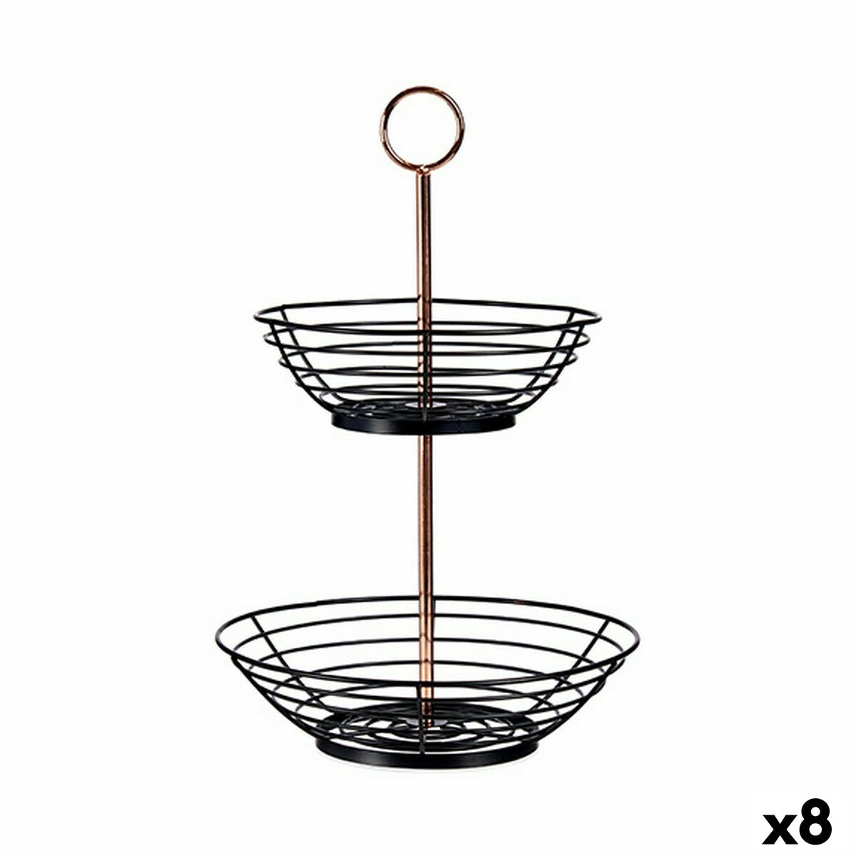 Fruit Bowl Black Copper Iron 28,5 x 8,5 x 28,5 cm (8 Units) Kinvara