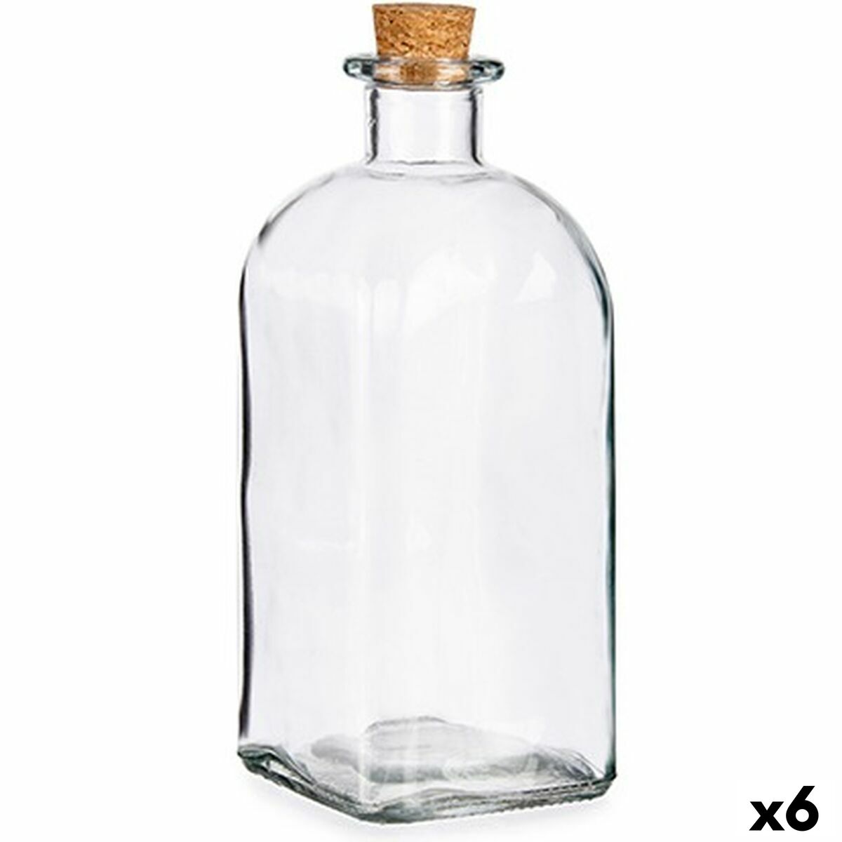 Tin Plug Cork Glass 1 L 9 x 22 x 9 cm (6 Units) Vivalto