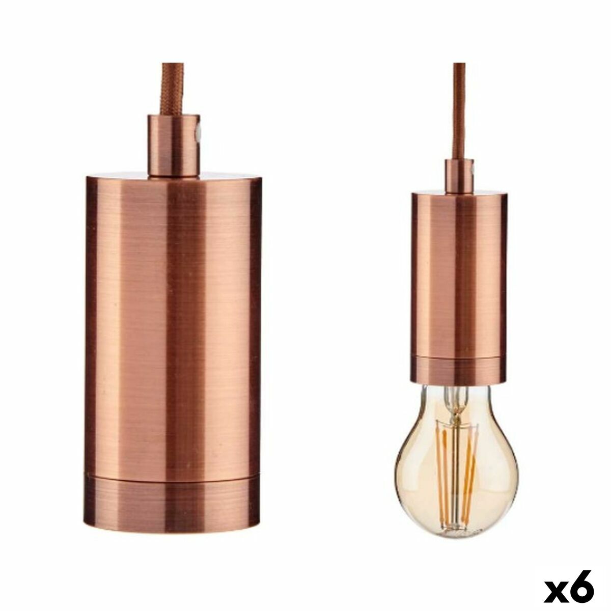 Ceiling Light Bronze Metal 60 W 9,5 x 9,5 x 9,7 cm (6 Units) Gift Decor