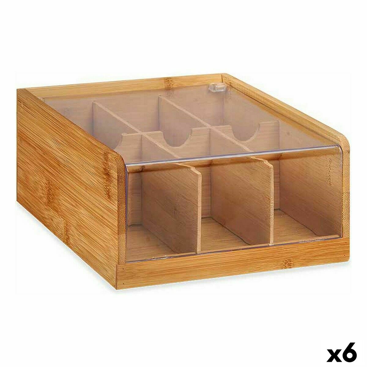 Box for Infusions Brown Bamboo 22 x 10 x 20,5 cm Tea (6 Units) Kinvara