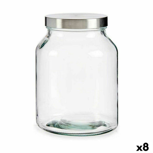 Jar Silver Stainless steel 3 L 16 x 21,5 x 16 cm (8 Units) Vivalto