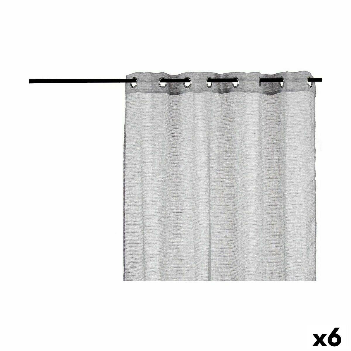 Curtain Light grey 140 x 0,1 x 260 cm (6 Units) Gift Decor