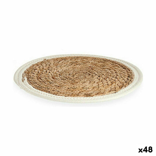 Table Mat Natural White 30 x 1 x 30 cm (48 Units) Gift Decor