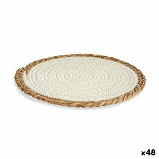 Table Mat Natural White 30 x 1 x 30 cm (48 Units) Gift Decor