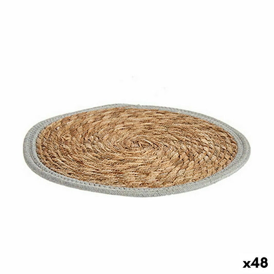 Table Mat Natural Grey 35 x 1 x 35 cm (48 Units) Gift Decor