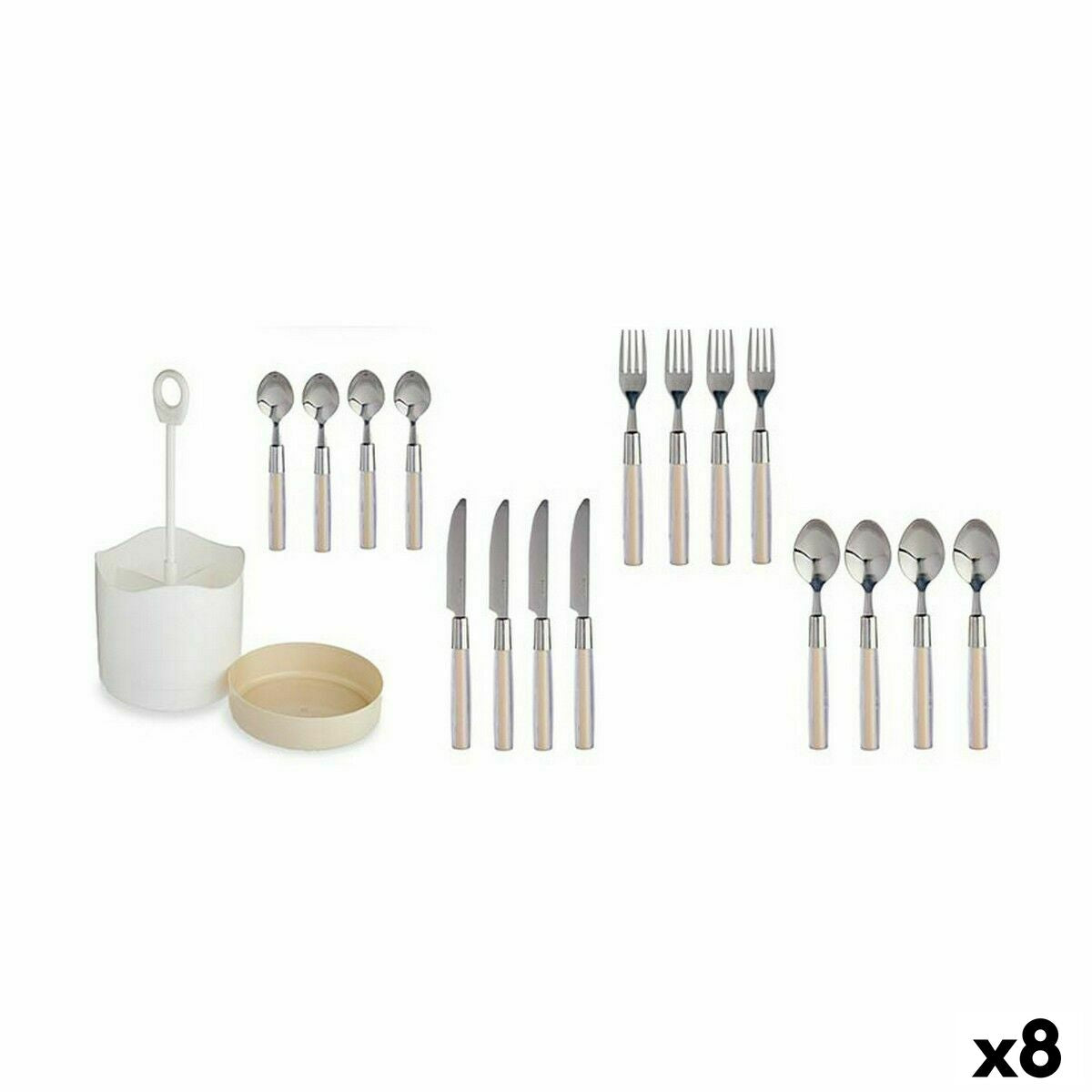 Cutlery Set Beige Stainless steel (8 Units) Kinvara