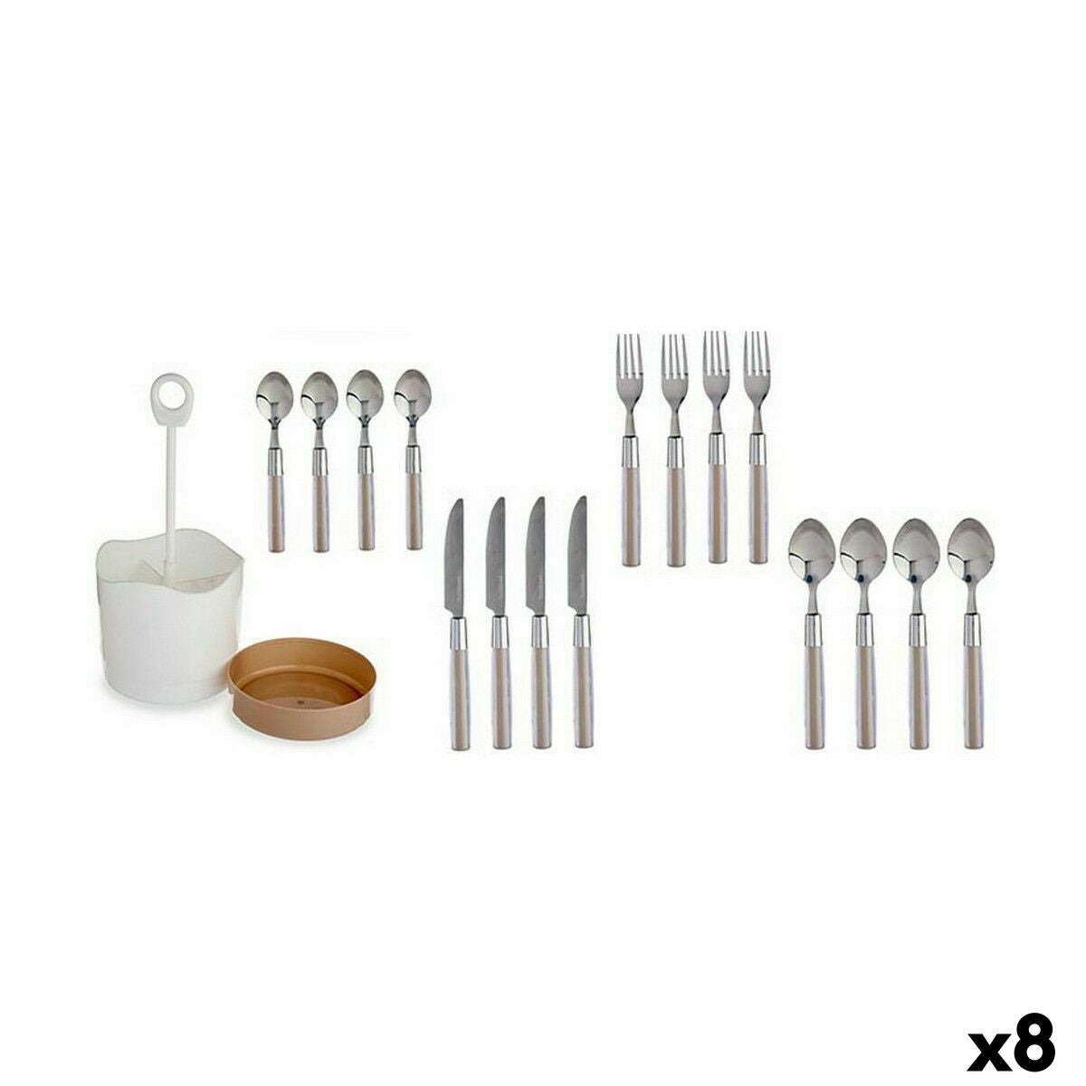 Cutlery Set Brown Stainless steel (8 Units) Kinvara