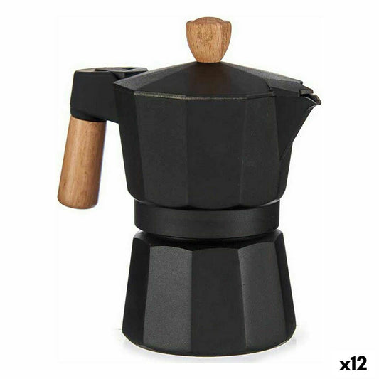 Italian Coffee Pot A611BQ-3 T Brown Black Wood Aluminium 150 ml (12 Units) Kinvara