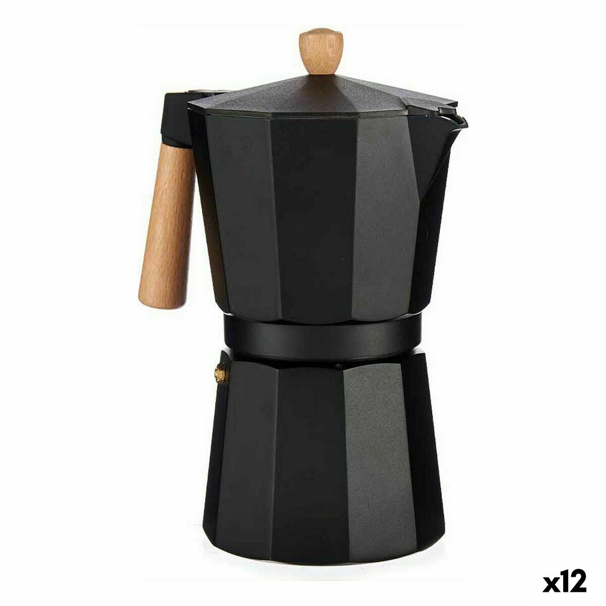 Italian Coffee Pot A611BQ-12 T Brown Black Wood Aluminium 650 ml (12 Units) Kinvara