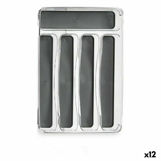 Cutlery Organiser Recycled plastic Grey 23,3 x 4,5 x 32,7 cm (12 Units) Kinvara