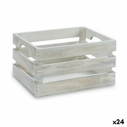 Decorative box White Aspen wood 26,2 x 13,2 x 15,8 cm (24 Units) Gift Decor