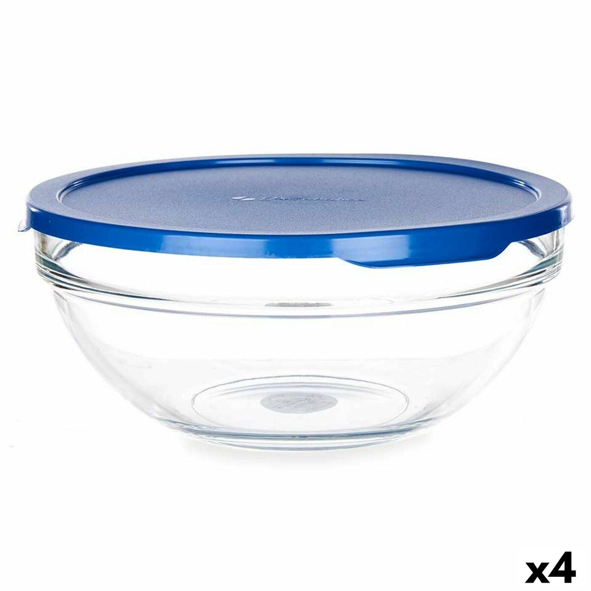 Round Lunch Box with Lid Chefs Blue 1,7 L 20,5 x 9 x 20,5 cm (4 Units) Pasabahce