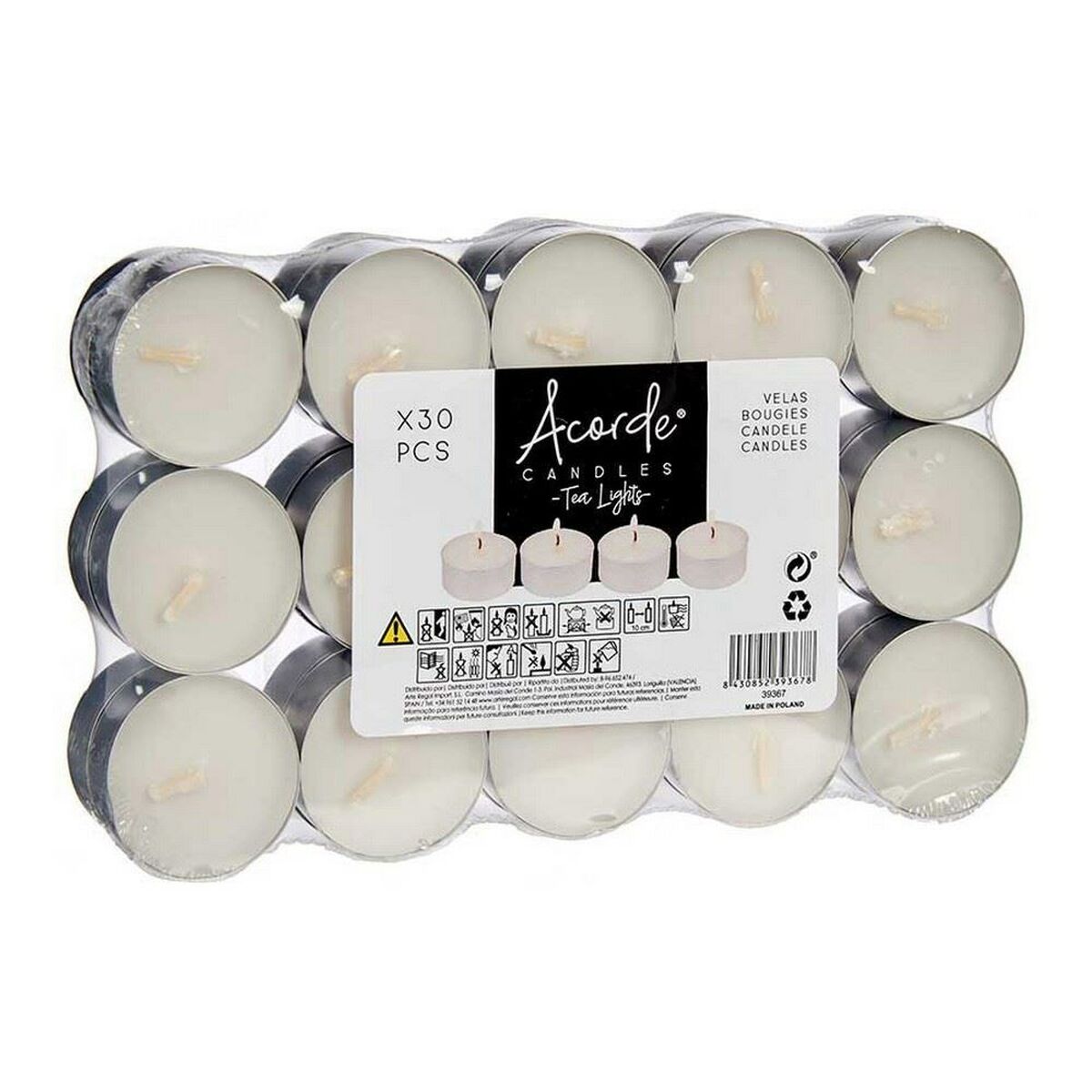 Candle Set Acorde 62368 Small (24 Units) Acorde