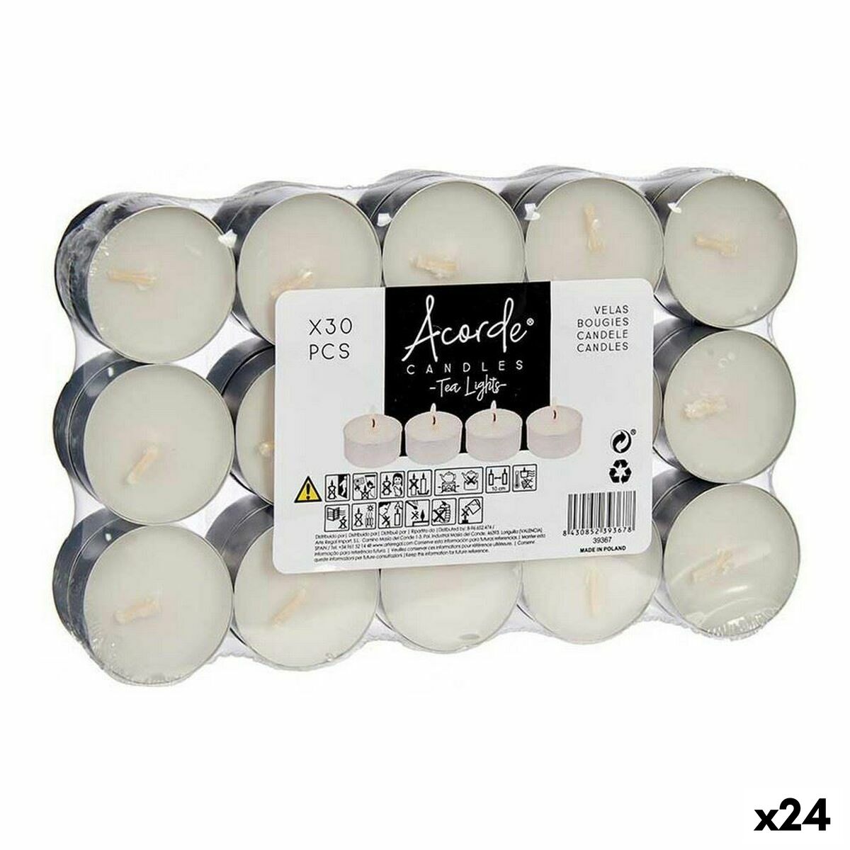 Candle Set Acorde 62368 Small (24 Units) Acorde