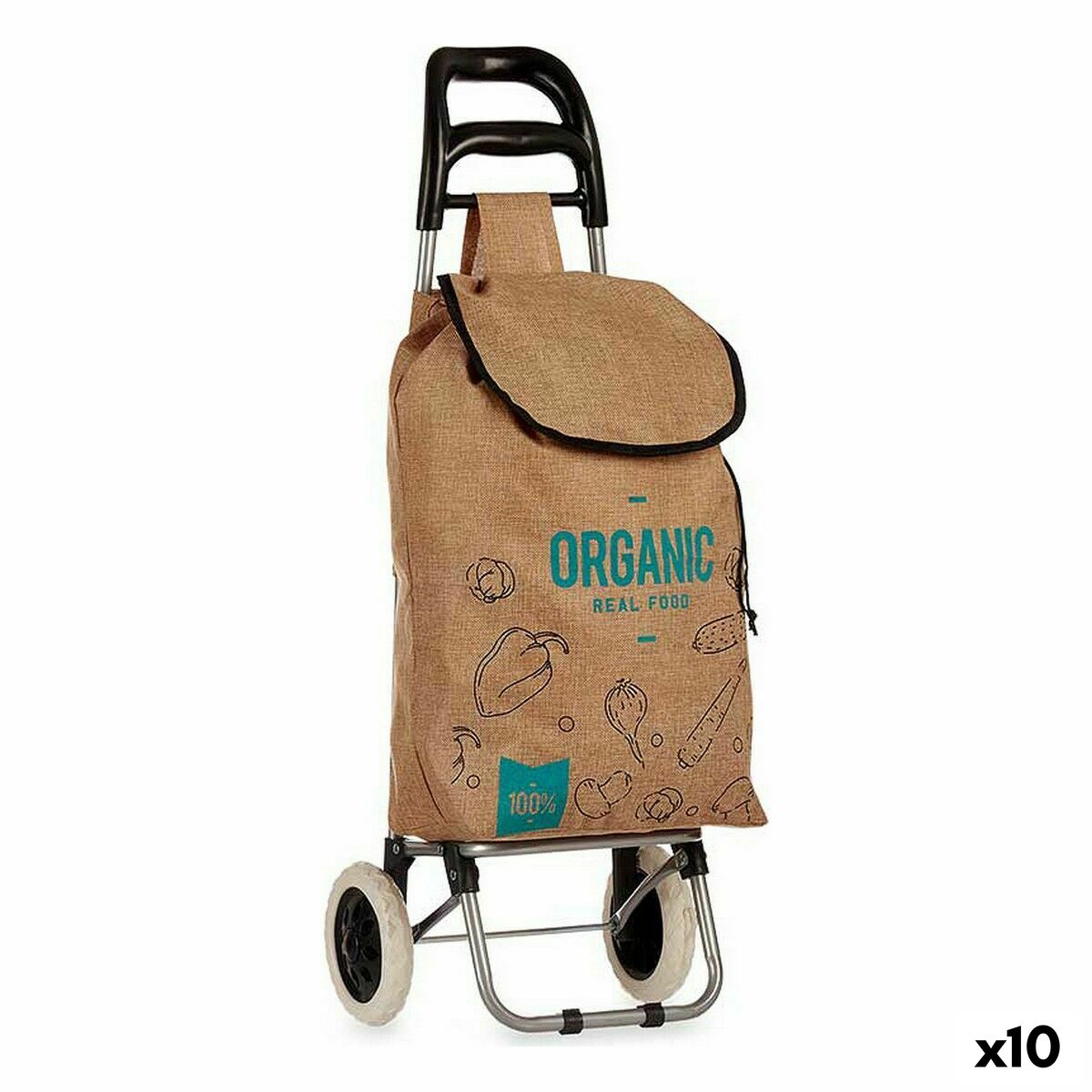 Shopping cart Kinvara Organic Brown 3,3 L 36 x 95 x 35 cm (10 Units) Kinvara