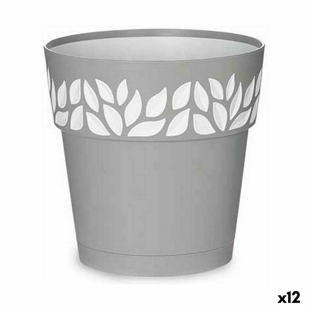 Self-watering flowerpot Stefanplast Cloe Grey Plastic 19 x 19 x 19 cm (12 Units) Stefanplast