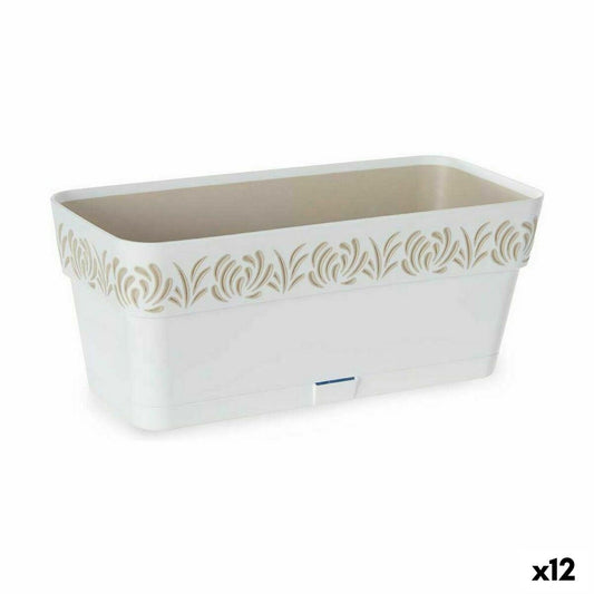 Self-watering planter Stefanplast Gaia White Plastic 13,3 x 12,3 x 29,3 cm (12 Units) Stefanplast