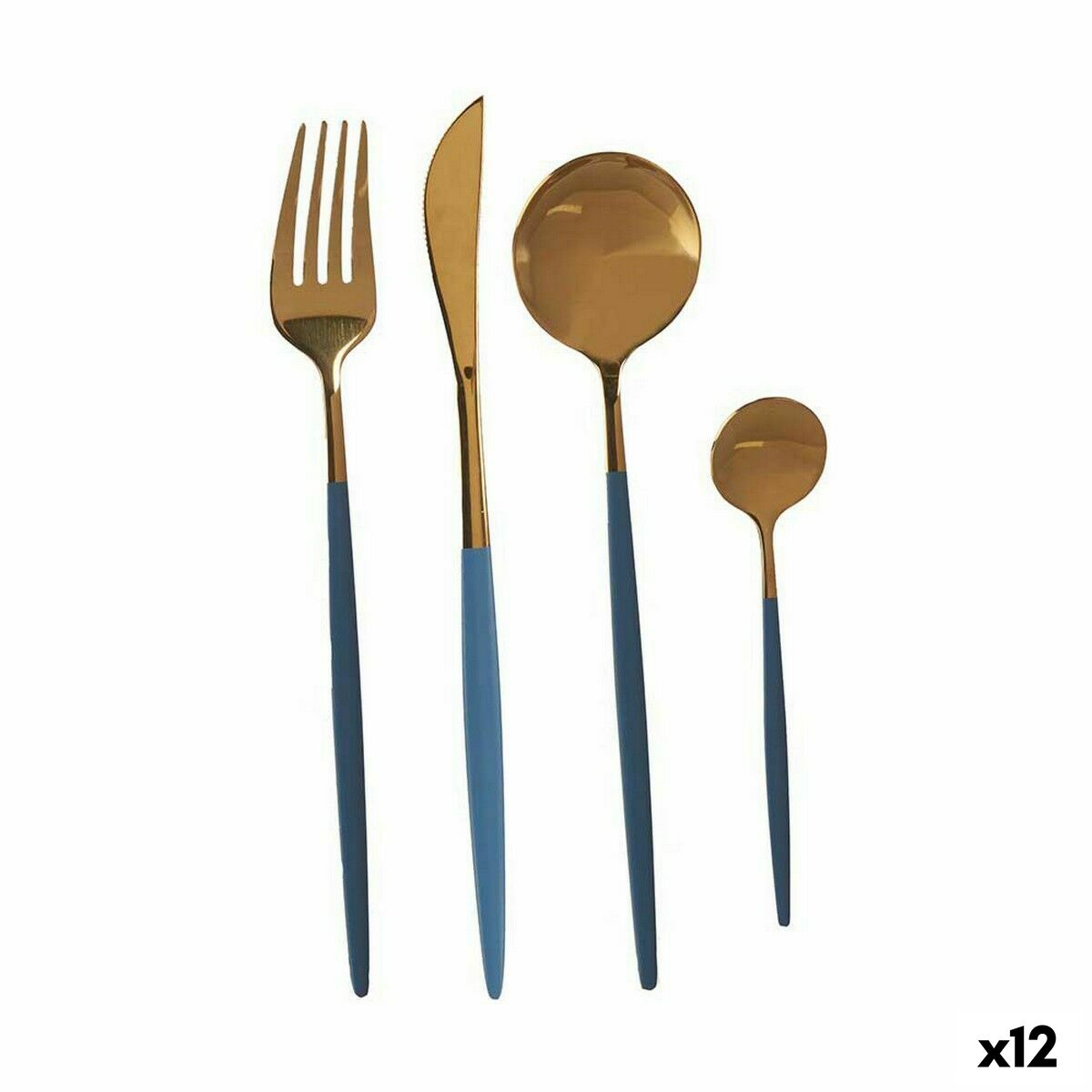 Cutlery Set Grey Golden Stainless steel (12 Units) Kinvara