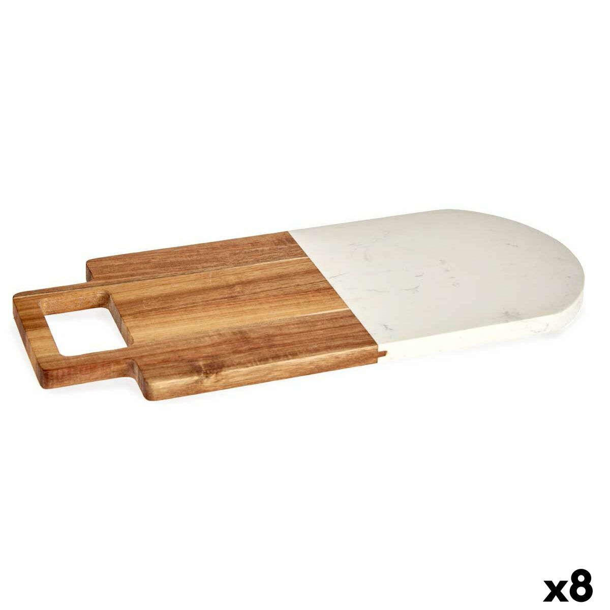 Cutting board White Marble Acacia 18 x 1,5 x 38 cm (8 Units) Kinvara