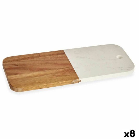 Cutting board White Marble Acacia 18 x 1,5 x 38 cm (8 Units) Kinvara