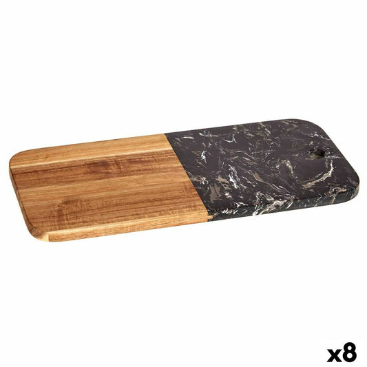 Cutting board Black Marble Acacia 18 x 1,5 x 38 cm (8 Units) Kinvara