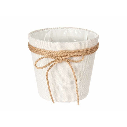 Planter Ibergarden 86449 White Brown Cloth Lasso 16 x 15 x 16 cm (24 Units) Ibergarden