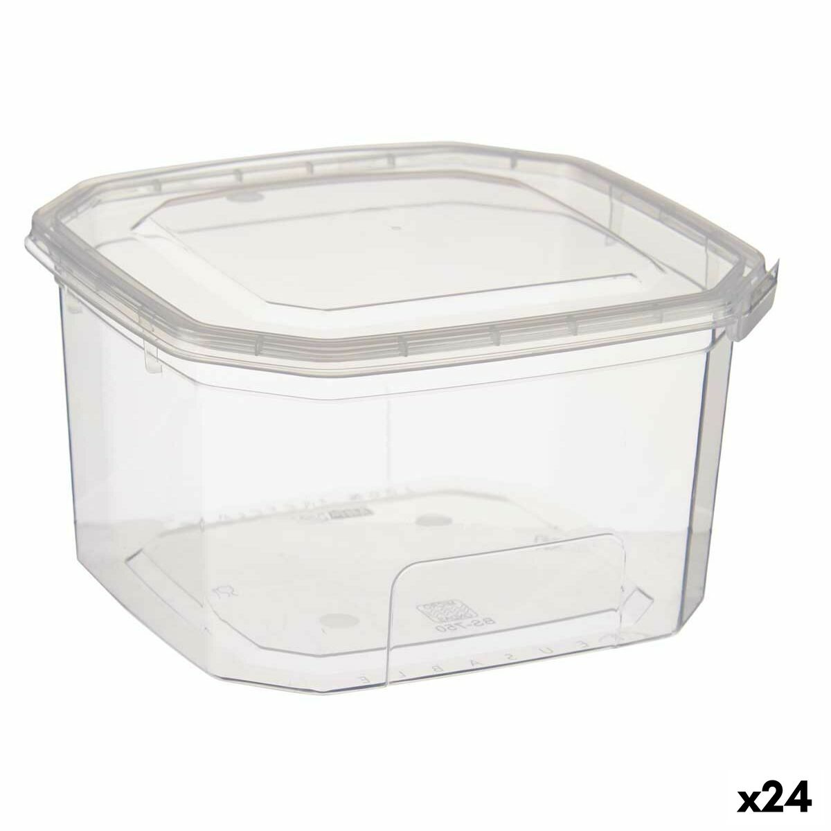 Rectangular Lunchbox with Lid Transparent polypropylene 750 ml 12,8 x 7,5 x 13,5 cm (24 Units) Leknes