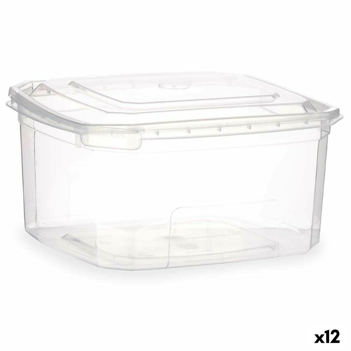 Rectangular Lunchbox with Lid Transparent polypropylene 1 L 14,1 x 8 x 15,5 cm (12 Units) Leknes