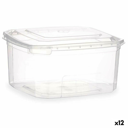 Rectangular Lunchbox with Lid Transparent polypropylene 1 L 14,1 x 8 x 15,5 cm (12 Units) Leknes