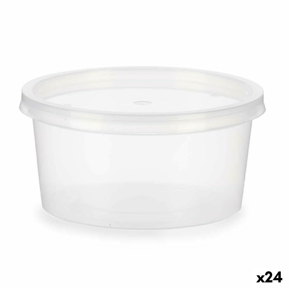 Round Lunch Box with Lid Transparent polypropylene 500 ml 12,5 x 6,2 x 12,5 cm (24 Units) Leknes