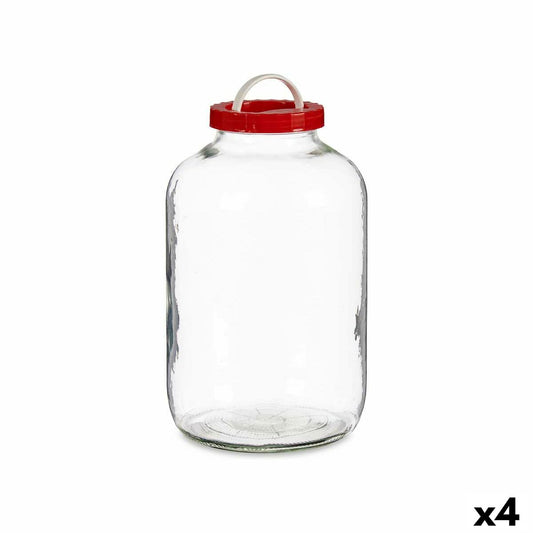 Jar Lid with handle Red polypropylene 8 L 20,5 x 33 x 20,5 cm (4 Units) Vivalto