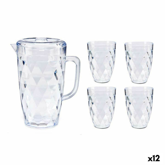 Jug Set Transparent Plastic (12 Units) Leknes