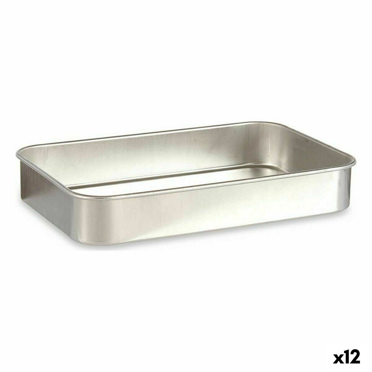 Roasting Tin Silver Aluminium 23,5 x 6 x 36 cm (12 Units) Kinvara